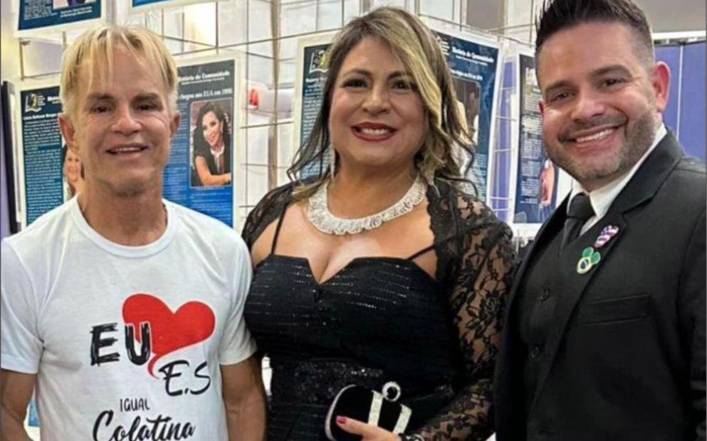 Deputado Estadual pelo Espírito Santo, Sérgio Menegelli, ao lado dos empresários Simone Mocelin e Ricardo Martinez